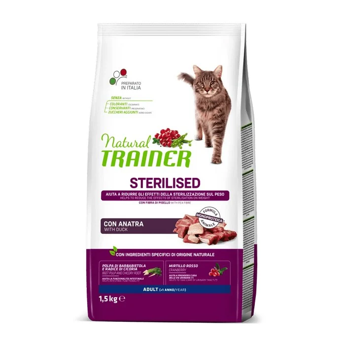 Natural Trainer Cat Adult Sterilised con Anatra