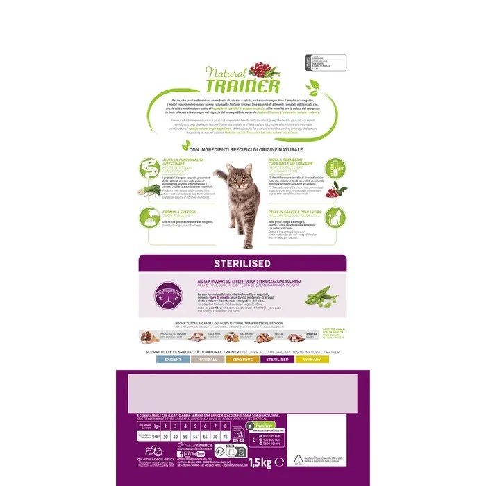 Natural Trainer Cat Adult Sterilised con Anatra
