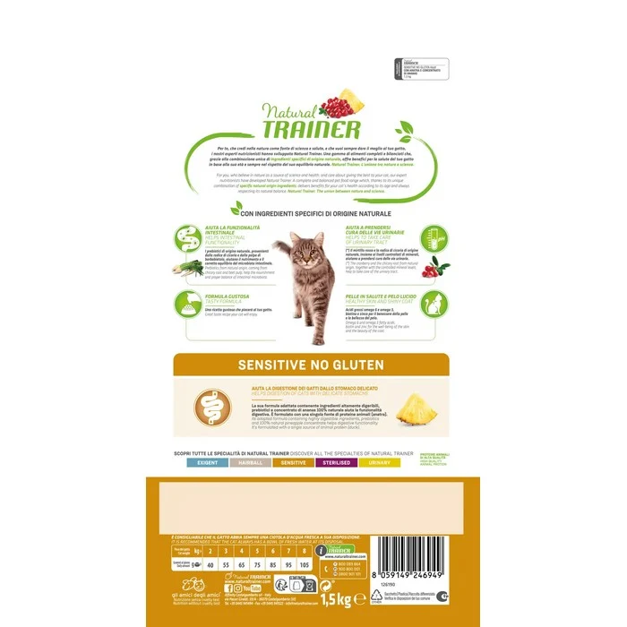 Natural Trainer Cat Adult Sensitive No Gluten Anatra