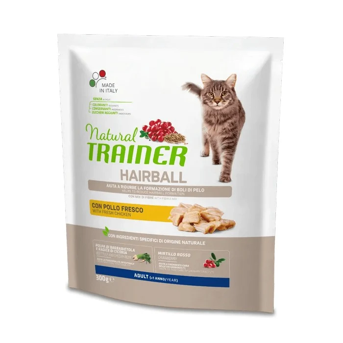 Natural Trainer Cat Adult Hairball con Pollo