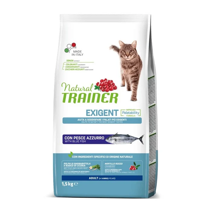 Natural Trainer Cat Adult Exigent con Pesce azzurro