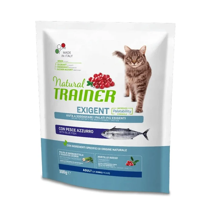 Natural Trainer Cat Adult Exigent con Pesce azzurro