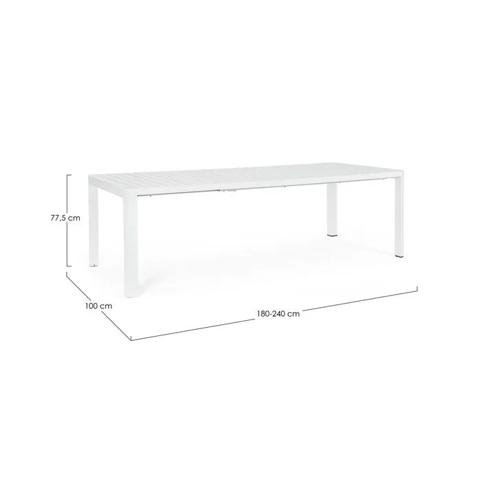 Tavolo allungabile da giardino in alluminio 180-240x100 cm - Kiplin