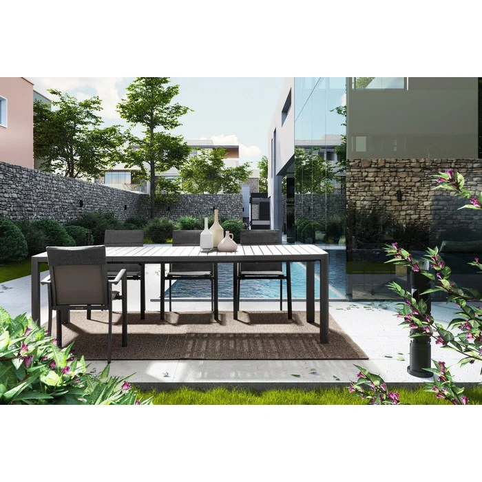 Tavolo allungabile da giardino in alluminio 180-240x100 cm - Kiplin