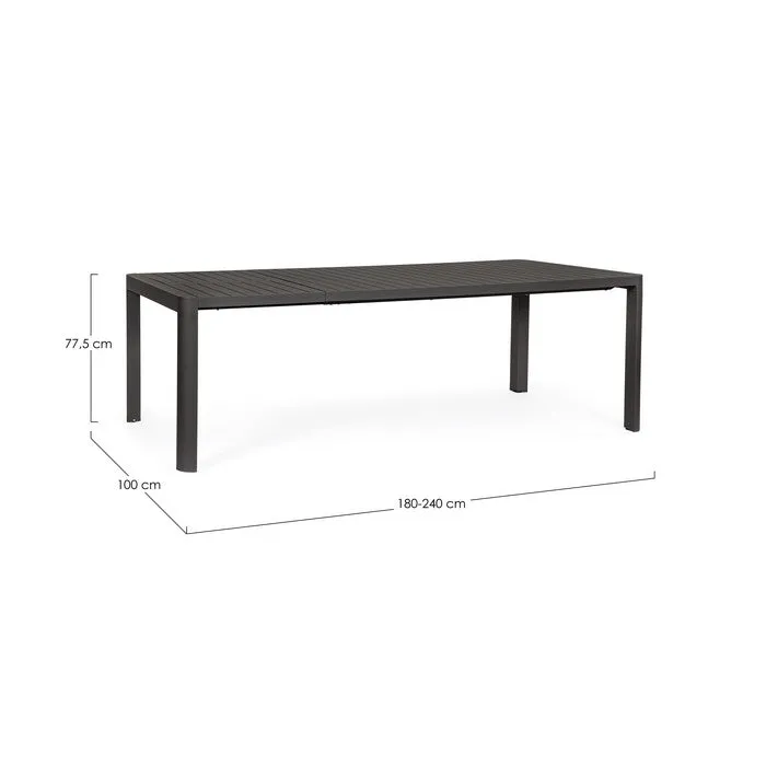 Tavolo allungabile da giardino in alluminio 180-240x100 cm - Kiplin