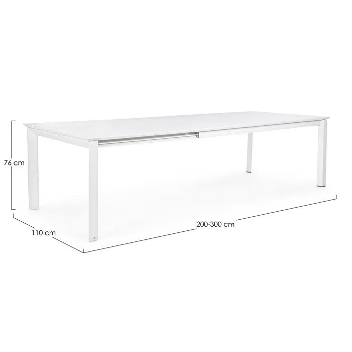 Tavolo allungabile da giardino in alluminio 200-300x110 cm - Konnor