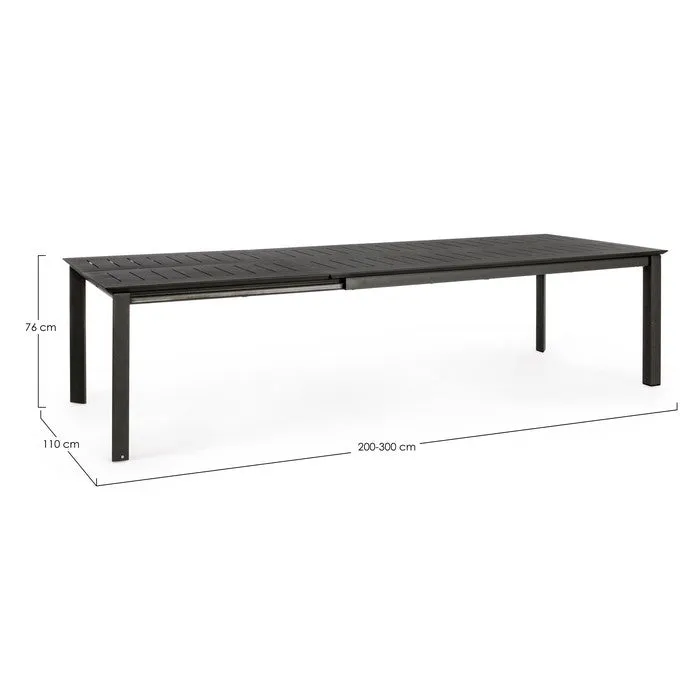 Tavolo allungabile da giardino in alluminio 200-300x110 cm - Konnor