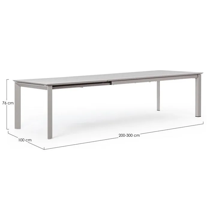 Tavolo allungabile da giardino in alluminio 200-300x110 cm - Konnor