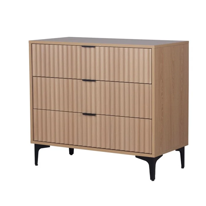 Cassettiera moderna con 3 cassetti in melamina legno - Lignum