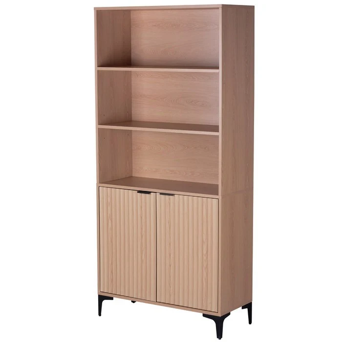 Mobile moderno con 2 ante e ripiani in melamina legno - Lignum