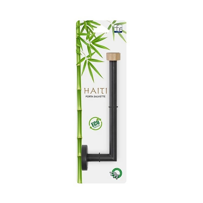 Porta salviette da parete in acciaio e bamboo - Haiti