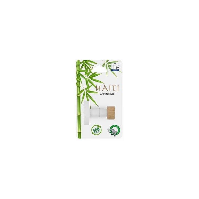 Appendino da parete 1 gancio in acciaio e bamboo - Haiti