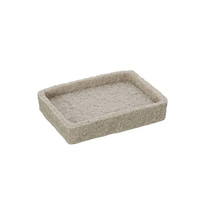 Porta sapone rettangolare effetto pietra - Sabbia