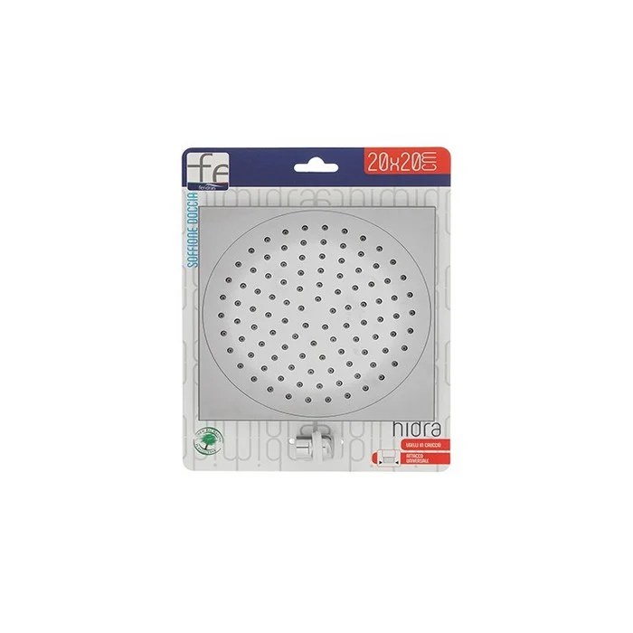 Soffione doccia quadrato ultraslim in ABS cromato 20 cm - Hidra
