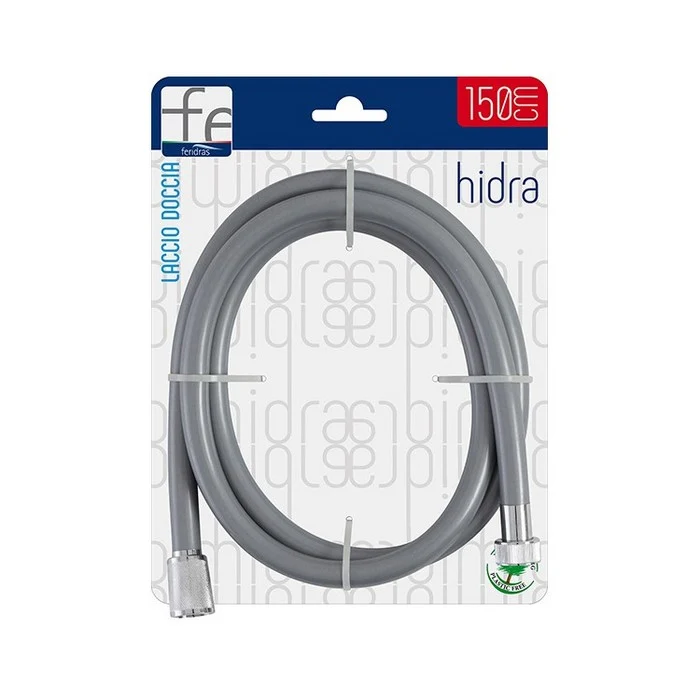 Tubo laccio doccia in PVC grigio 200 cm con sistema antitorsione - Hidra