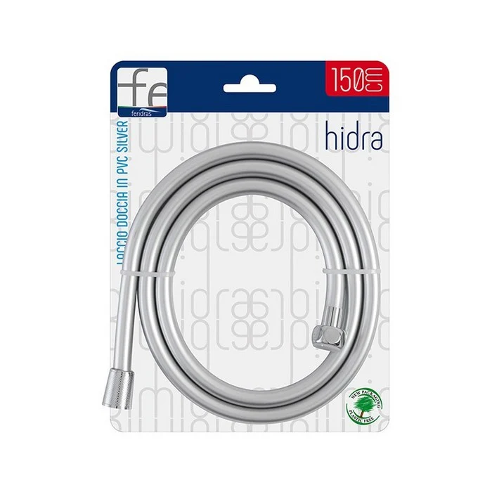 Tubo laccio doccia in PVC da 200 cm grigio metallizzato - Hidra