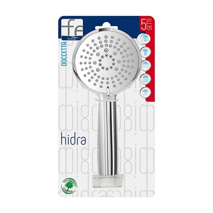Doccetta tonda in ABS cromata 5 funzioni - Hidra