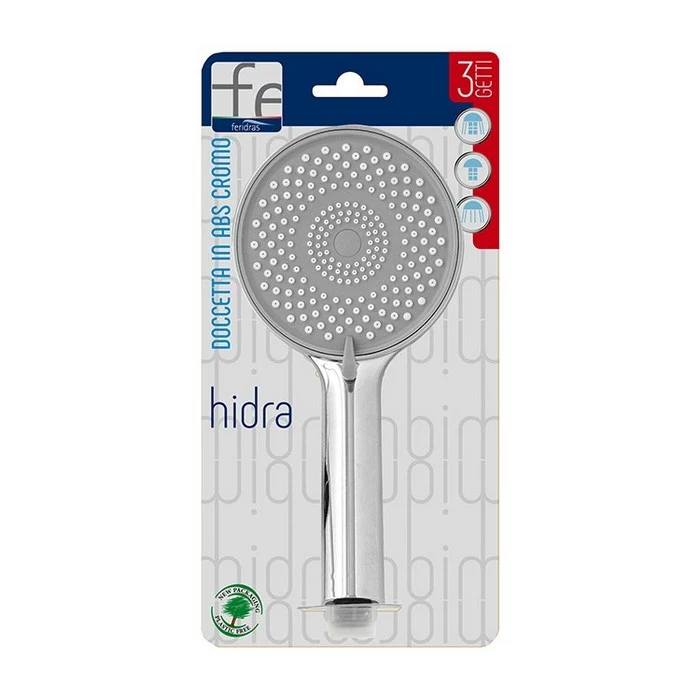 Doccetta tonda in ABS cromato a 3 funzioni - Hidra