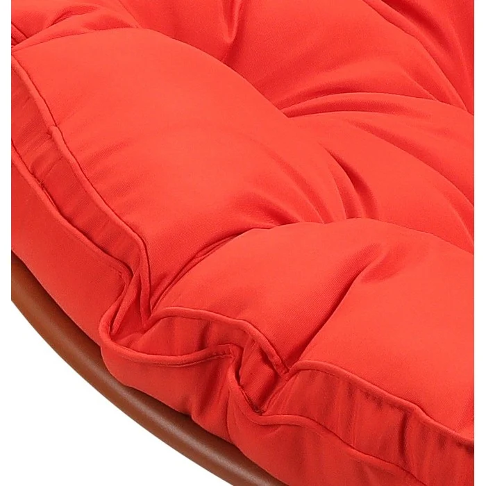 Poltrona relax rotonda da giardino con cuscino in metallo e vimini - Moon
