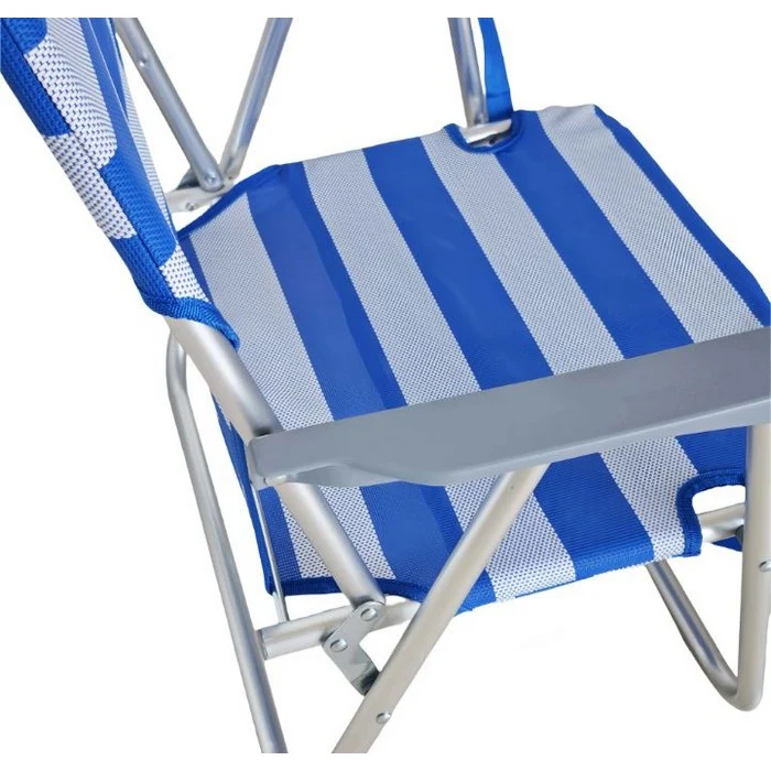 Set 2 sedie pieghevoli in alluminio da spiaggia e campeggio con braccioli