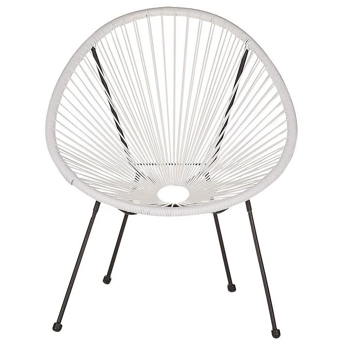 Set 2 poltrone relax tonde da giardino effetto rattan - Spaghetti