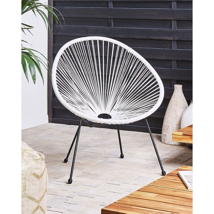 Set 2 poltrone relax tonde da giardino effetto rattan - Spaghetti