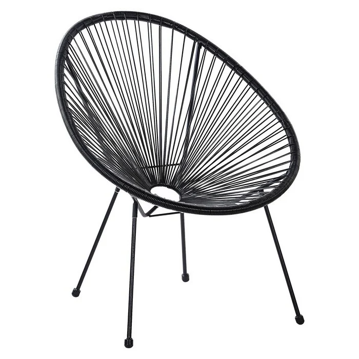 Set 2 poltrone relax tonde da giardino effetto rattan - Spaghetti
