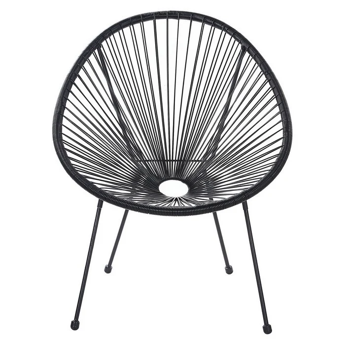 Set 2 poltrone relax tonde da giardino effetto rattan - Spaghetti