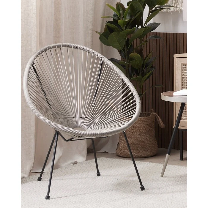 Set 2 poltrone relax tonde da giardino effetto rattan - Spaghetti