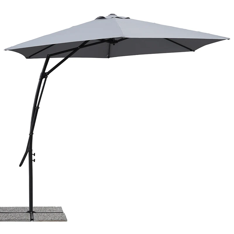Ombrellone push-up da giardino con anti-vento a palo laterale 300 cm - Aurora
