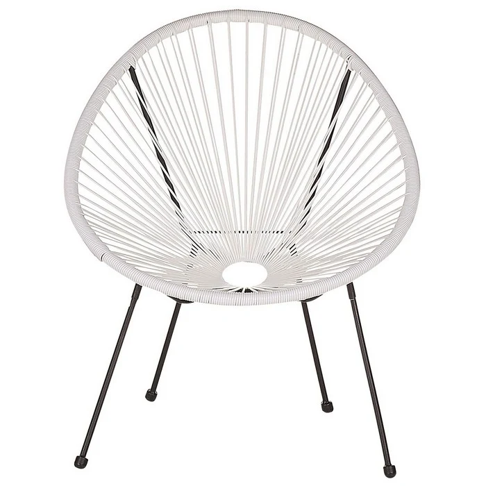 Poltrona relax tonda da giardino effetto rattan - Spaghetti