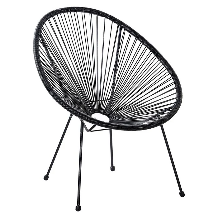 Poltrona relax tonda da giardino effetto rattan - Spaghetti