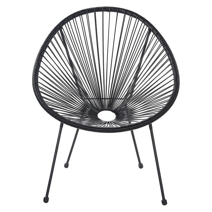 Poltrona relax tonda da giardino effetto rattan - Spaghetti