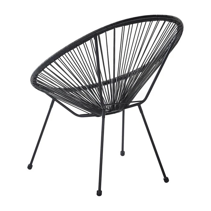 Poltrona relax tonda da giardino effetto rattan - Spaghetti