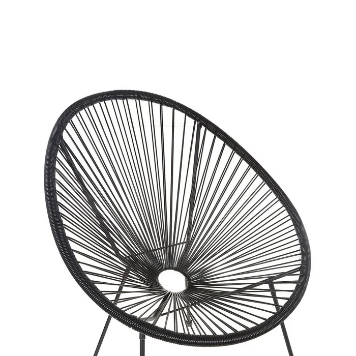 Poltrona relax tonda da giardino effetto rattan - Spaghetti