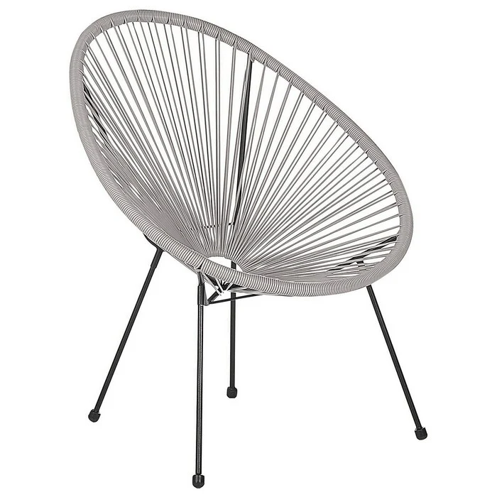 Poltrona relax tonda da giardino effetto rattan - Spaghetti