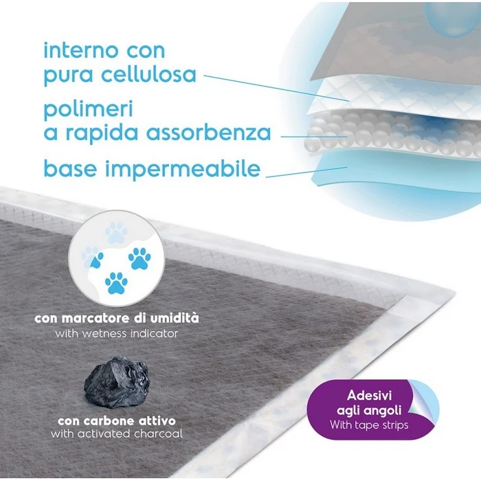 Tappetini assorbenti 60x60 cm con carbone attivo - Assorbipiù