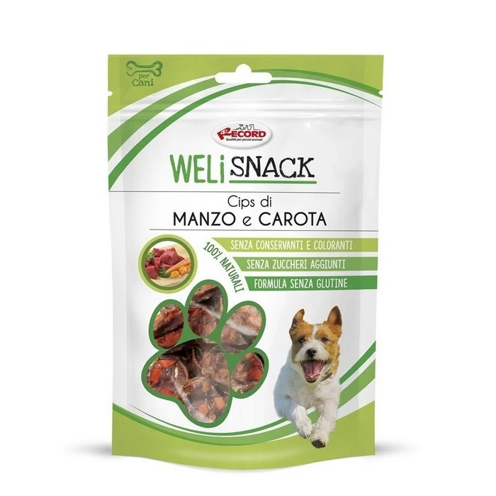 Cips di manzo e carota per cani 75 g - Weli snack