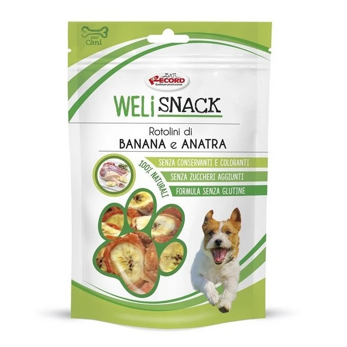 Rotolini di anatra e banana per cani 75 g - Weli snack