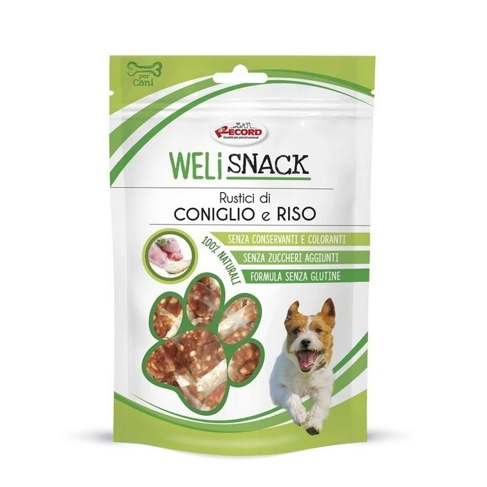 Rustici di coniglio e riso per cani 75 g - Weli snack