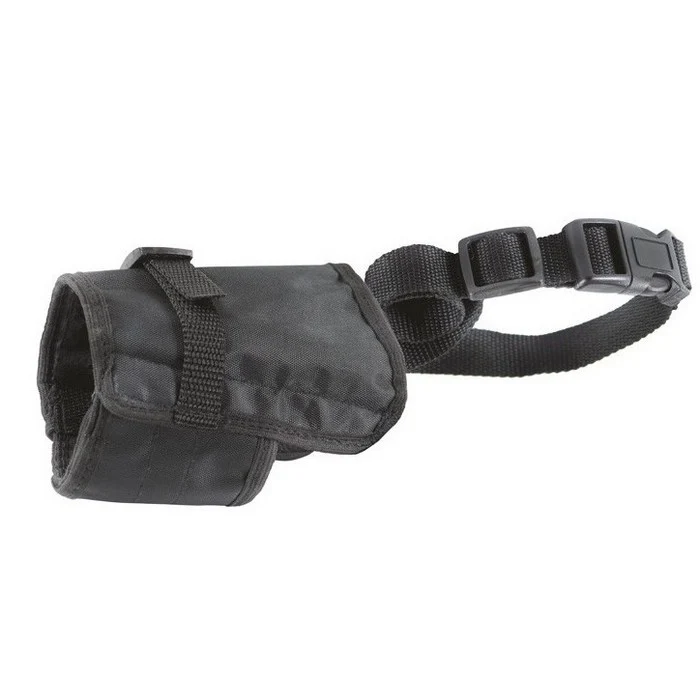 Museruola per cani regolabile in nylon nero