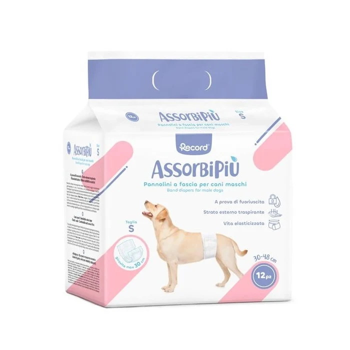 Pannolini assorbenti a fascia per cani maschi 12 pezzi - Assorbipiù