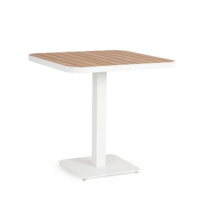 Tavolo quadrato da giardino con doghe effetto legno 75x75 cm - Belmar