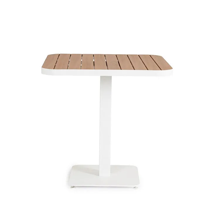 Tavolo quadrato da giardino con doghe effetto legno 75x75 cm - Belmar