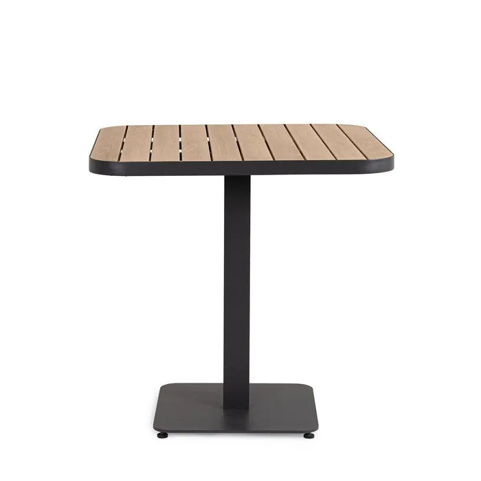 Tavolo quadrato da giardino con doghe effetto legno 75x75 cm - Belmar