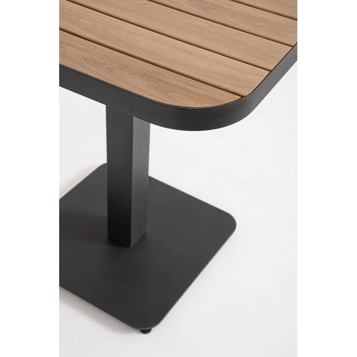 Tavolo quadrato da giardino con doghe effetto legno 75x75 cm - Belmar