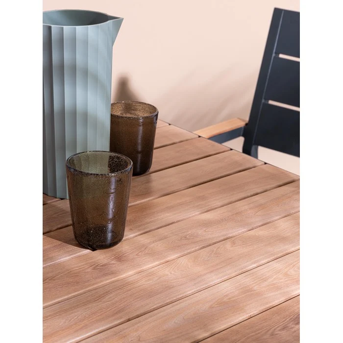 Tavolo quadrato da giardino con doghe effetto legno 75x75 cm - Belmar