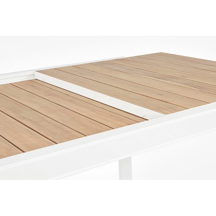 Tavolo allungabile da giardino in alluminio con doghe effetto legno - Belmar