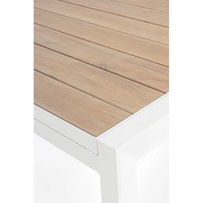 Tavolo allungabile da giardino in alluminio con doghe effetto legno - Belmar