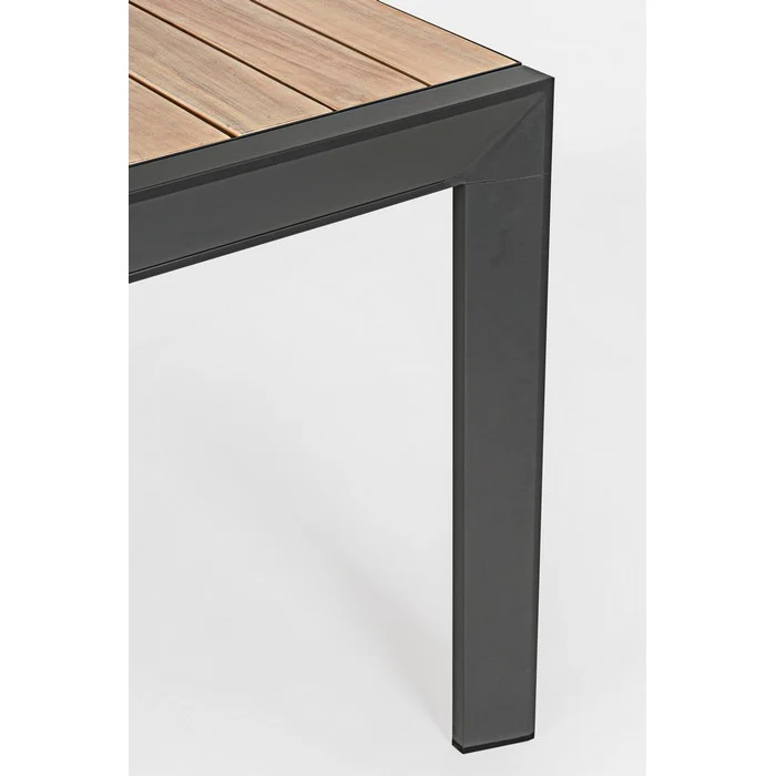 Tavolo allungabile da giardino in alluminio con doghe effetto legno - Belmar